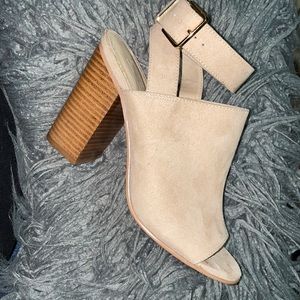 ASOS Shoes | ASOS Beige Peep Toe Heeled